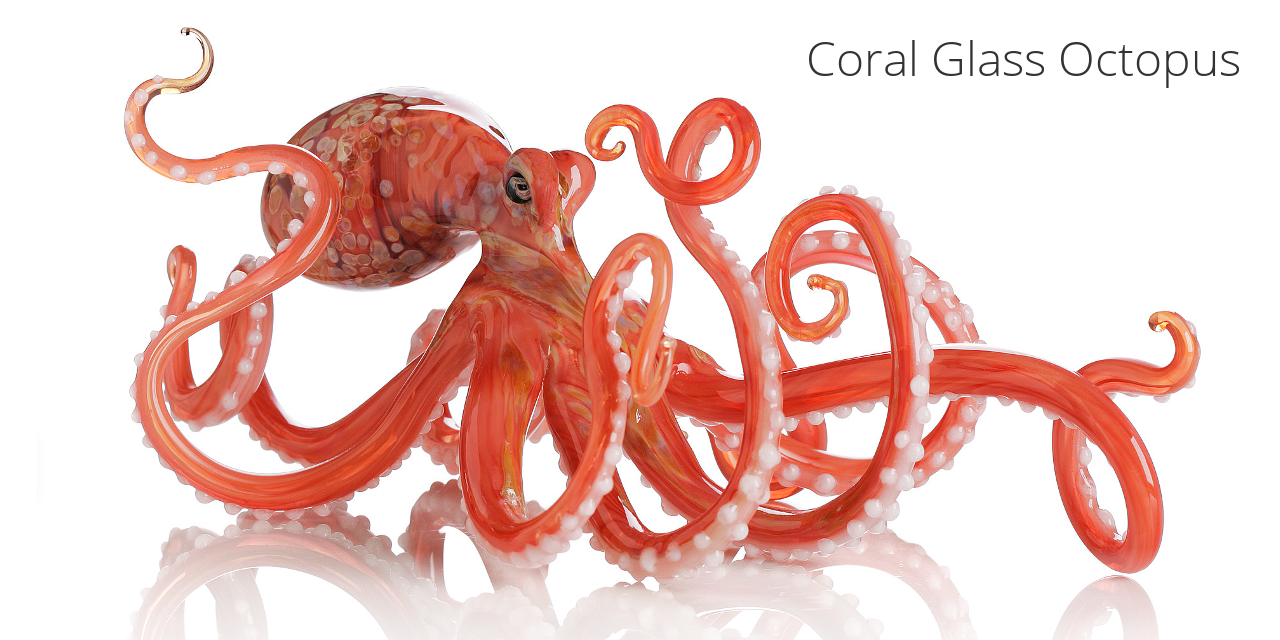 Coral Glass Octopus